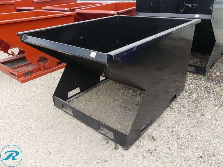 New Kit Containers Hopper to Fit Skid Steer Loader With Forklift Pockets, 1.5 Cu. Yd. - Roller Auctions