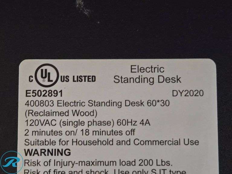 VariDesk E502891 Electric Height Adjustable Standing Desk, Reclaimed Wood Top, 60″ x 30″ - Roller Auctions