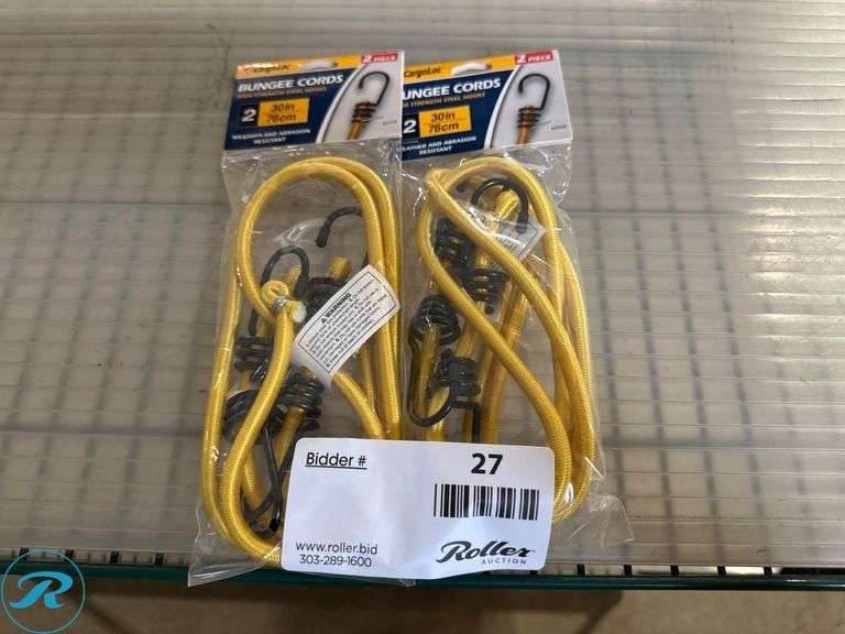 (2) Packs of CargoLoc Bungee Cords, 30 in (76 cm), High-Strength Steel Hooks