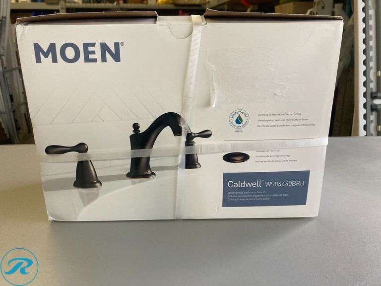 (1) New- Moen Caldwell Mediterranean Bronze Widespread 2-handle WaterSense High-arc Commercial/Residential Handle Bathroom Sink Faucet with Drain (Total of 1 Faucet) - Roller Auctions