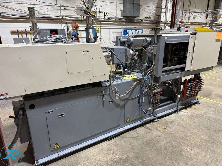 2001 Nissei ES1000 Eljection 100-Ton Injection Mold Machine (s/n H08V144) with Motan Hopper, Transformer and Power Control Box - Roller Auctions