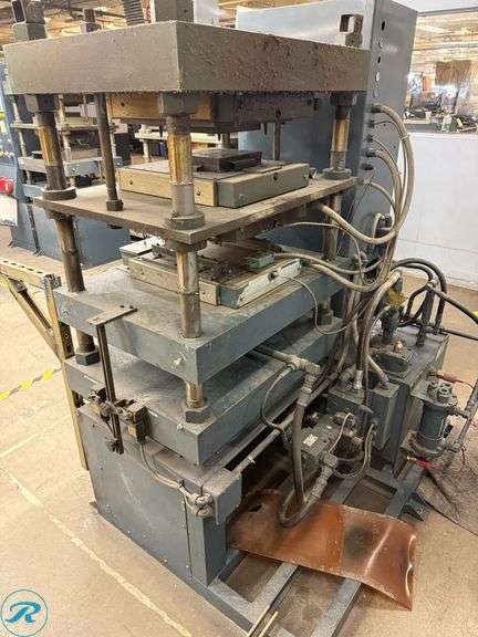 Wabash 50-1515-4TM 50-Ton Compression Molding Press, 3k Watt Heated Platen, 7x7 Compression Cylinder, 5HP, 480V 3-Phase - Roller Auctions