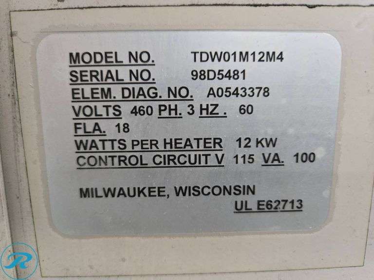 (2) AEC TDW01M12M4 Temperature Control Units, 460V, 12kW, 3PH - Roller Auctions