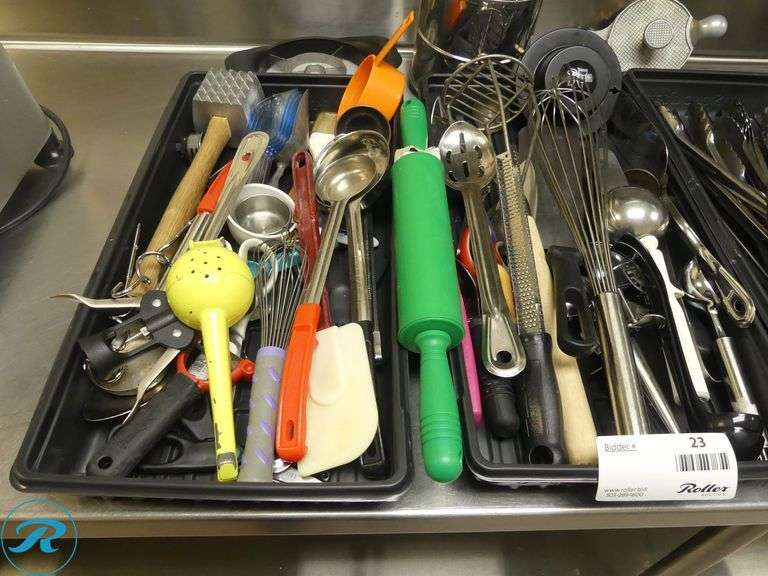 (3) Trays of Kitchen Utensils - Roller Auctions