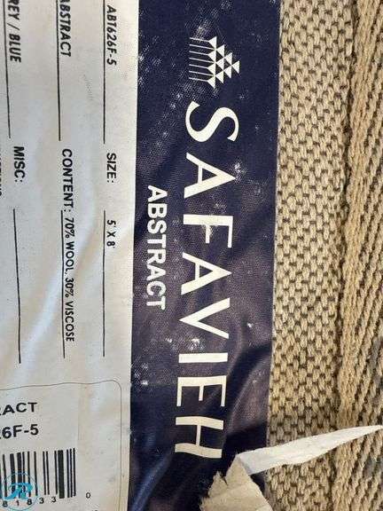 Safavieh Abstract Area Rug in Grey/Blue, 5′ x 8′, Wool and Viscose Blend - Roller Auctions