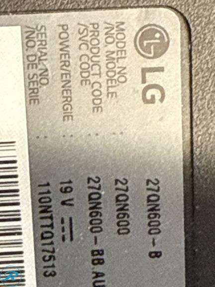 (2) LG 27QN600-B Monitors, (1) Missing Stand - Roller Auctions