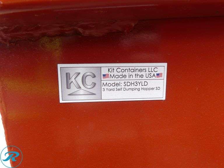 New Kit Containers 3 Cubic Yard Self-Dumping Hopper with Forklift Pockets - Roller Auctions