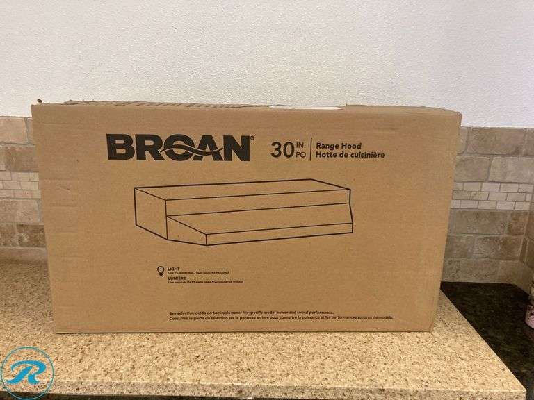 (1) New-Broan 30 inch Ductless Recirculating Stainless Steel Under Cabinet Range Hood with Charcoal Filter (Total of 1 Hood) (Box has damage but Product is perfect See Photos) - Roller Auctions