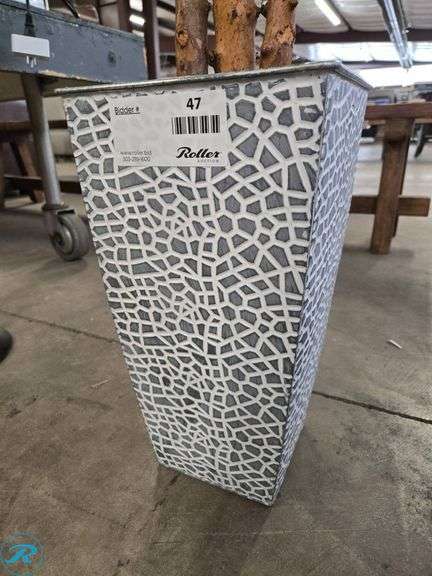 Artificial Fiddle Leaf Fig Tree in Textured Planter - Roller Auctions