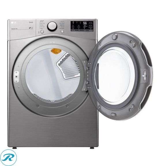 (1) New in Box- LG 7.4-cu ft Stackable Vented Smart Compatible Gas Dryer ( Graphite Steel ) Energy Star Certified (Total of 1 Dryer) - Roller Auctions