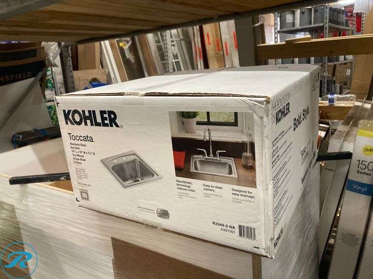 (1) New- KOHLER Toccata 15-in L x 15-in W Stainless steel Drop-in Residential Bar Sink (Total of 1 Sink) - Roller Auctions