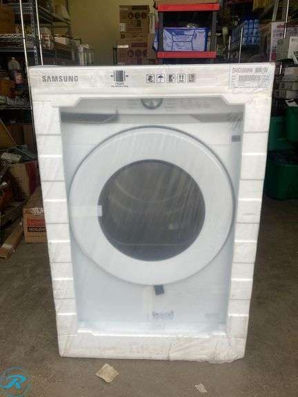 (1) New in Box - Samsung 7.5-cu ft Stackable Ventless Heat Pump Electric Dryer ( White ) Energy Star Certified (Total of 1 Dryer) - Roller Auctions