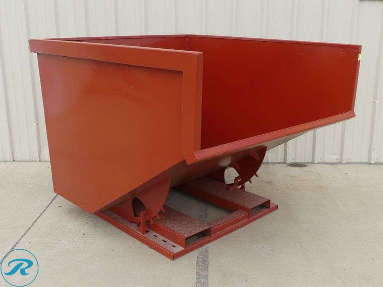 New Kit Containers 3 Cubic Yard Self-Dumping Hopper with Forklift Pockets - Roller Auctions