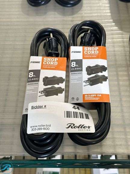 (2) Prime 8-Ft 16/3 AWG 13A Medium Duty Shop Cords