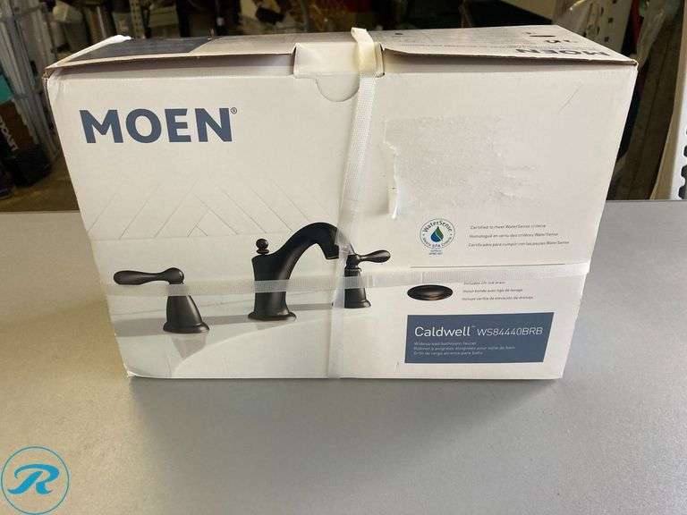 (1) New- Moen Caldwell Mediterranean Bronze Widespread 2-handle WaterSense High-arc Commercial/Residential Handle Bathroom Sink Faucet with Drain (Total of 1 Faucet) - Roller Auctions
