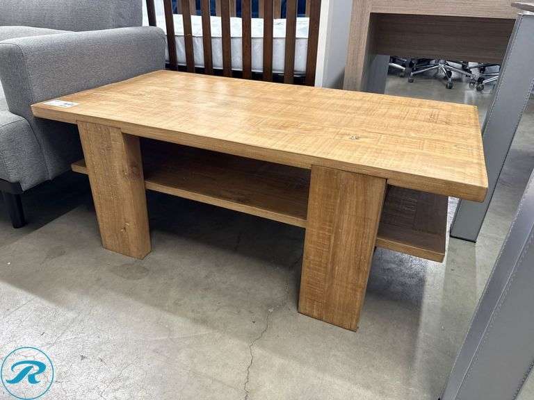 Rectangle Wood Coffee Table with Shelf, 48 in x 24 in