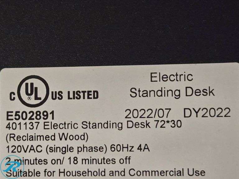 VariDesk E502891 Electric Height Adjustable Standing Desk, Reclaimed Wood Top, 72” x 30″ - Roller Auctions