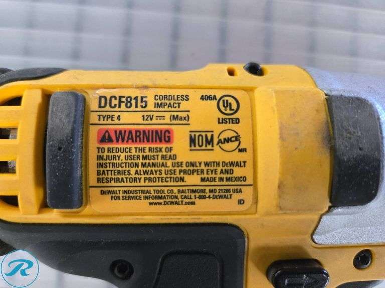 Dewalt DCF815 Cordless Impact Driver with 12V Lithium-Ion Battery - Roller Auctions