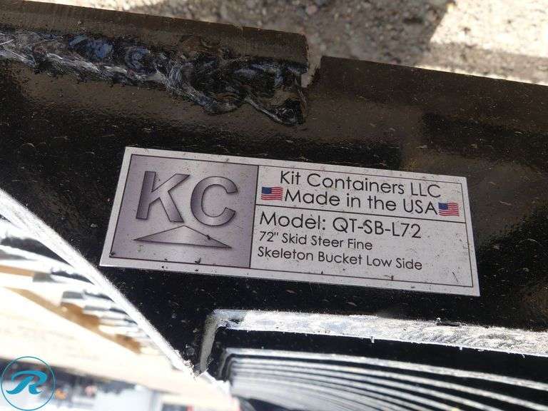 New Kit Containers Skeleton Bucket to Fit Skid Steer Loader, Low Sides, 76" - Roller Auctions