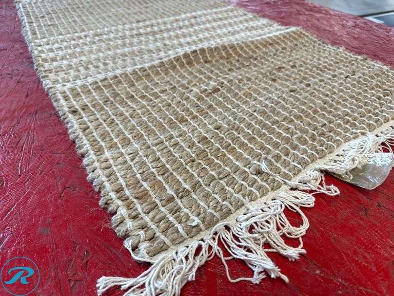 Woven Jute Table Runner, 86 in x 21 in - Roller Auctions