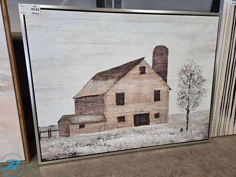 StyleCraft Home Collection Wall Art WI33654 Featuring Rustic Barn Scene - Roller Auctions