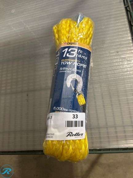 CargoLoc Emergency Tow Rope, 13 ft, 5000 lb Break Strength