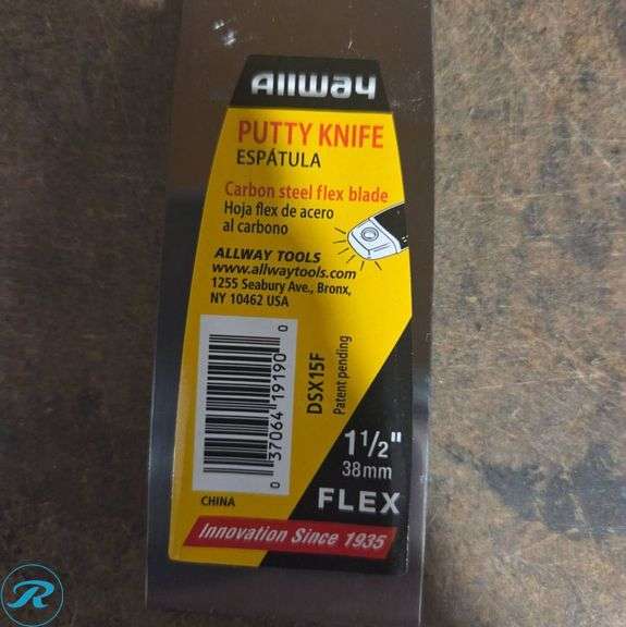 (5) Allway Putty Knives DSX15F with Carbon Steel Flex Blades 1 1/2 Inch - Roller Auctions