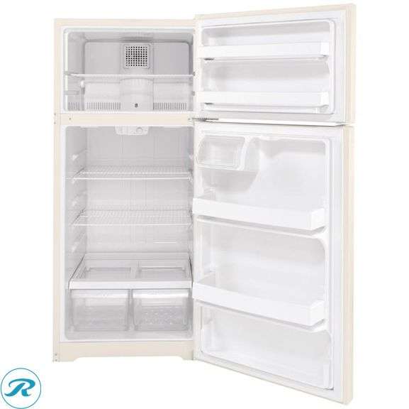 (1) New- GE 16.6-cu ft Top-Freezer Refrigerator ( Bisque ) ENERGY STAR Certified (Total of 1 Refrigerator) - Roller Auctions