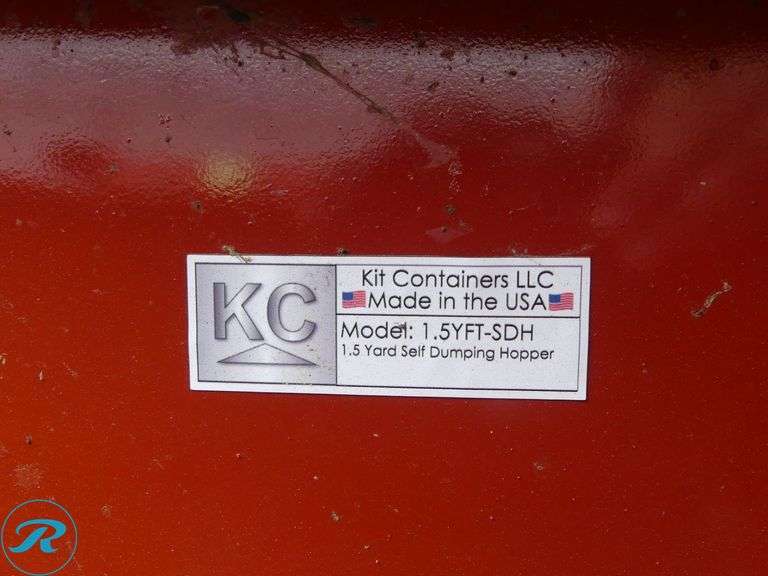 New Kit Containers Self-Dumping Hopper With Forklift Pockets, 1.5 Cu. Yd. - Roller Auctions