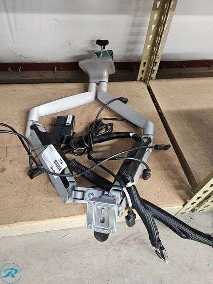 Ergotron Dual Monitor Mount with Adjustable Arms and Cables - Roller Auctions