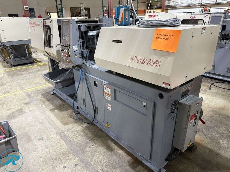 2001 Nissei ES400 Elject 40-Ton Injection Mold Machine (s/n H04V267) with Motan Hopper, Transformer and Power Control Box - Roller Auctions