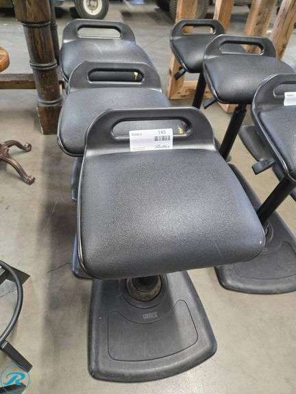 (3) Varidesk Adjustable Black Sit-Stand Stools, (With Some Tears)