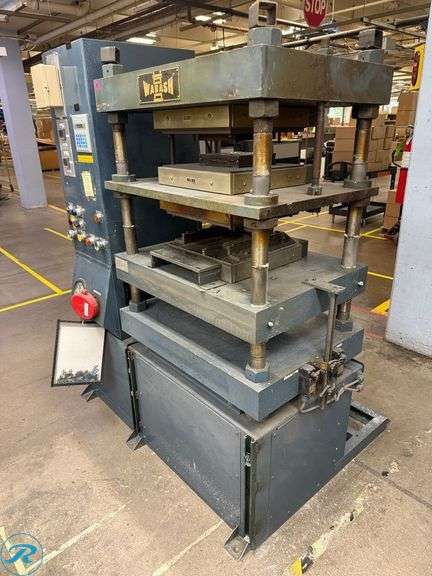 Wabash 50-1515-4TM 50-Ton Compression Molding Press, 3k Watt Heated Platen, 7x7 Compression Cylinder, 5HP, 480V 3-Phase - Roller Auctions