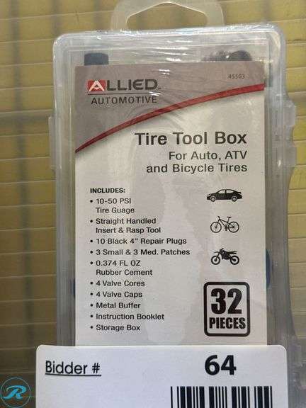 Allied Automotive Tire Tool Box for Auto, ATV, and Bicycle Tires 32 ...