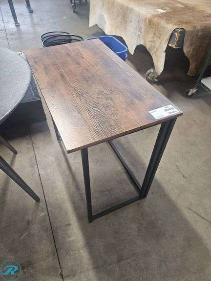 Wood-Top Table with Metal Frame, 32″ x 18″ - Roller Auctions