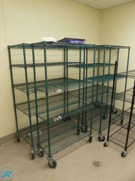 (7) Wire Racks on Casters, 4 and 5-Tier