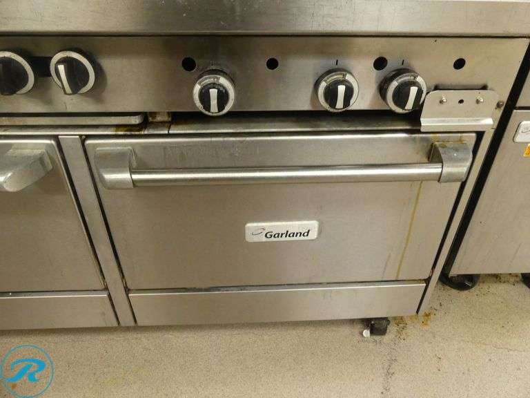 Garland 6-Burner Range With Double Oven and 2-Burner 24" Griddle on Casters, Gas - Roller Auctions