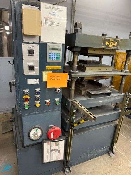 Wabash 50-1515-4TM 50-Ton Compression Molding Press, 3k Watt Heated Platen, 7x7 Compression Cylinder, 5HP, 480V 3-Phase - Roller Auctions