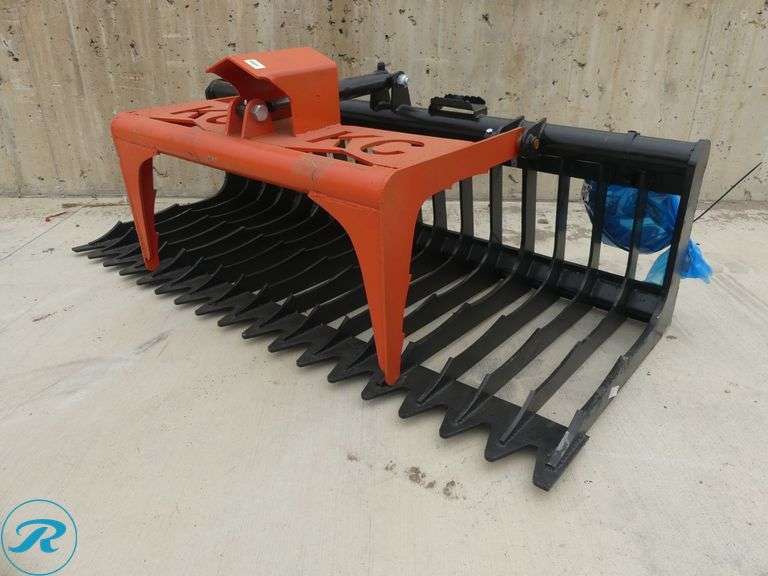 New Kit Containers Hydraulic Skeleton Grapple Bucket to Fit Skid Steer Loader, 76" - Roller Auctions