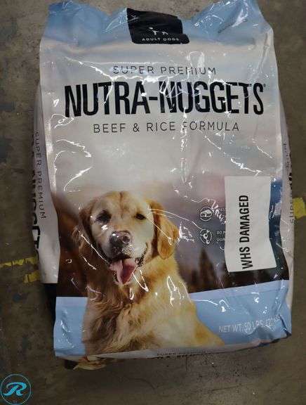 Nutra Nuggets Super Premium Beef & Rice Formula for Adult Dogs, 50 lbs - New/ Warehouse Damage to Bag - Roller Auctions