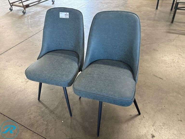 (2) PTN-P45 Swivel Upholstered Chairs with Metal Legs