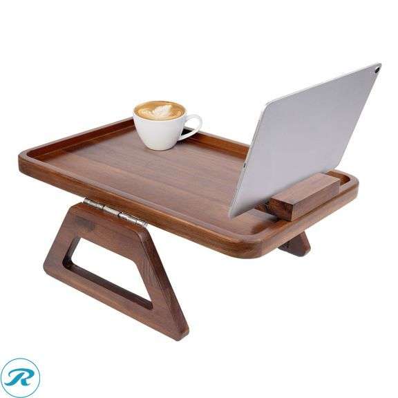 (3) Smart Design Acacia Armrest Tray - Like New - Roller Auctions