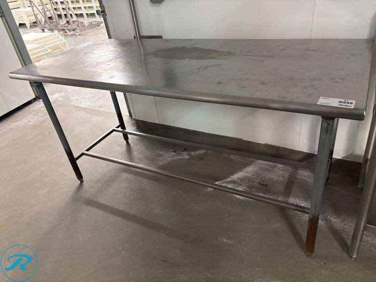 Stainless Steel Work Table with Metal Frame, 72” x 30” x 36”