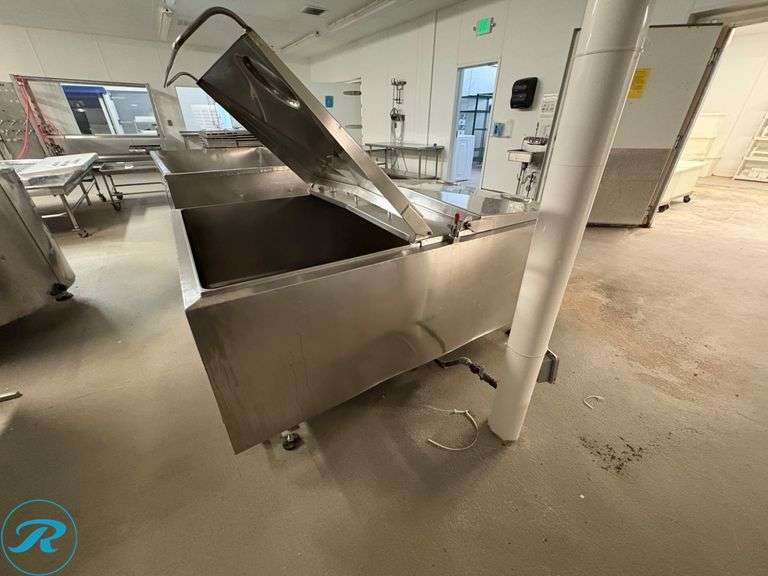Stainless Steel  Jacketed Tank With Hinged Lid, 84” x 50” x 38”H - Roller Auctions