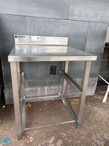 Stainless Steel Table with 4” Backsplash, 25” x 24” x 30” - Roller Auctions