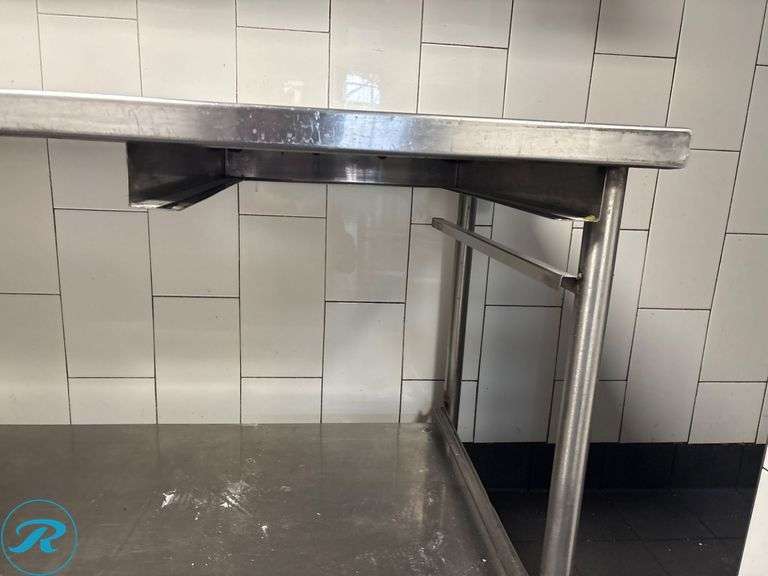 Stainless Steel Work Table with Lower Shelf on Casters, 60” x 30” x 36”H - Roller Auctions