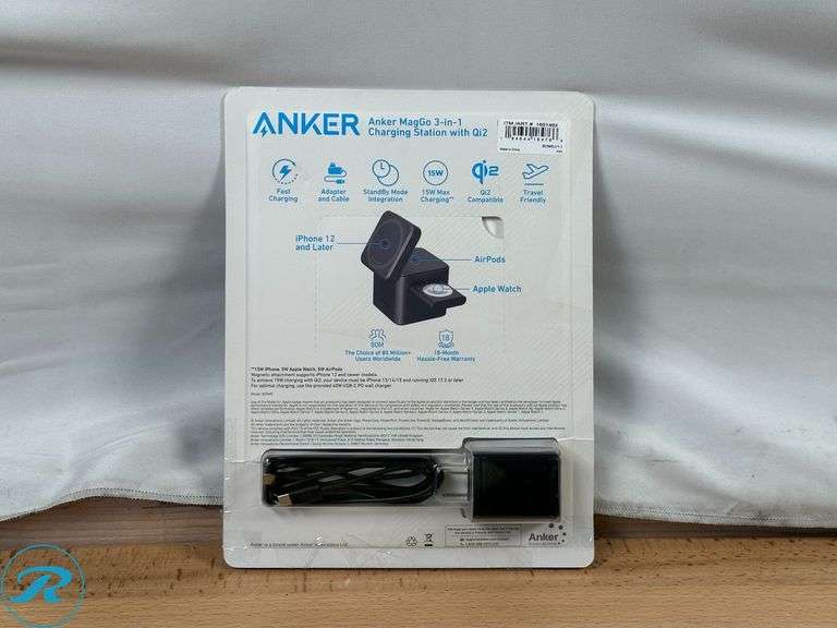 (2) Anker MagGo Magnetic 3-in-1 Wireless Charging Stand - Like New - Roller Auctions