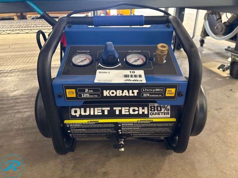Kobalt Quiet Tech 2-Gallon Oil-Free Electric Air Compressor (1.7 SCFM @ 90 PSI)