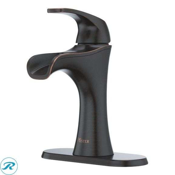 (1) New- Pfister Jaida Tuscan bronze Single hole 1-handle WaterSense Low-arc Residential Handle Bathroom Sink Faucet with Drain with Deck Plate (Total of 1 faucet)