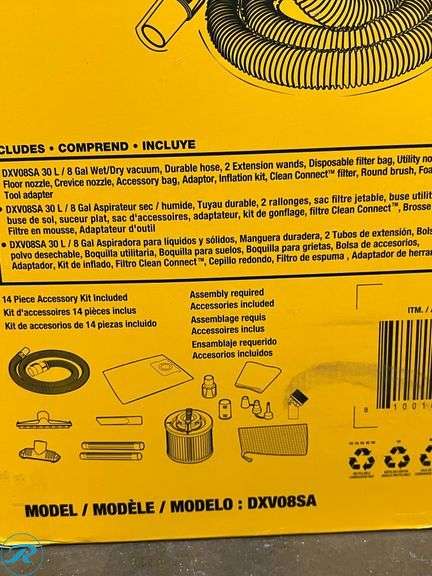 DeWalt 8 Gallon Wet/Dry Vacuum - Like New - (1) Missing Filter - TWO - Roller Auctions